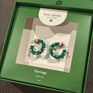 KATE SPADE x TARGET Pearl Polka Dot Hoop Earrings NEW